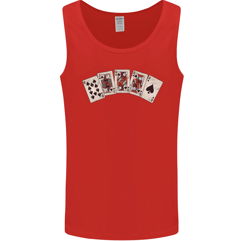 Spade Flush Poker Mens Vest Tank Top Red