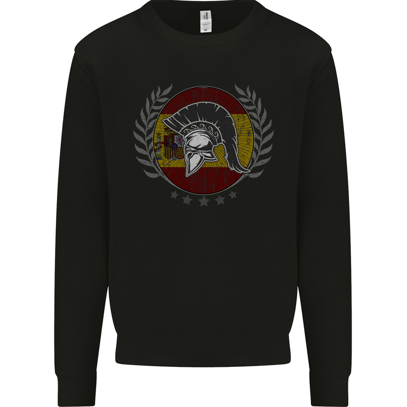 Spain Bodybuilding Flag Gym Training Spanish Kids Sweatshirt Jumper Black