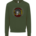 Spain Bodybuilding Flag Gym Training Spanish Kids Sweatshirt Jumper Forest Green