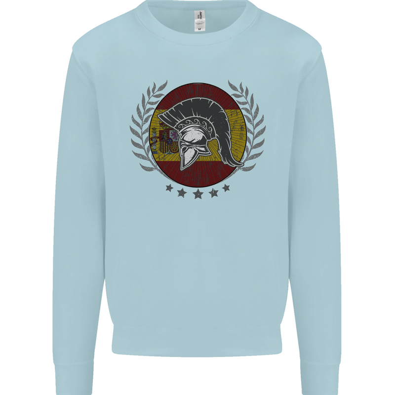 Spain Bodybuilding Flag Gym Training Spanish Kids Sweatshirt Jumper Light Blue