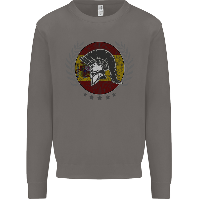 Spain Bodybuilding Flag Gym Training Spanish Mens Sweatshirt Jumper Charcoal