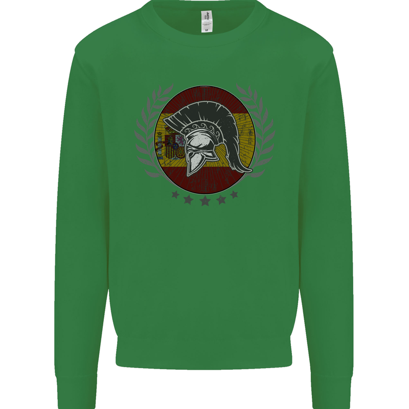 Spain Bodybuilding Flag Gym Training Spanish Mens Sweatshirt Jumper Irish Green