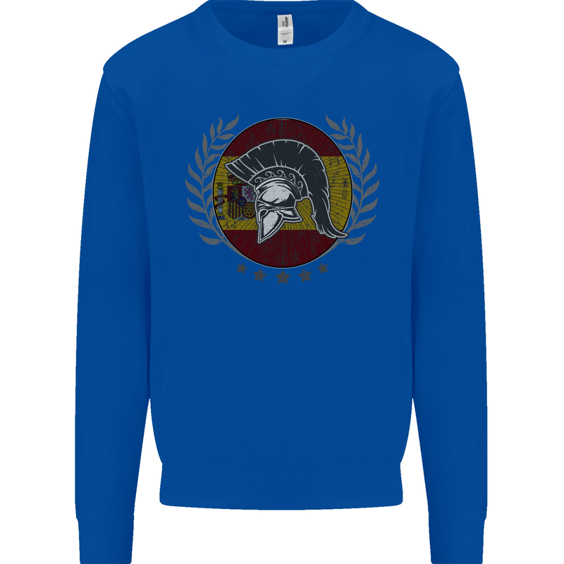 Spain Bodybuilding Flag Gym Training Spanish Mens Sweatshirt Jumper Royal Blue
