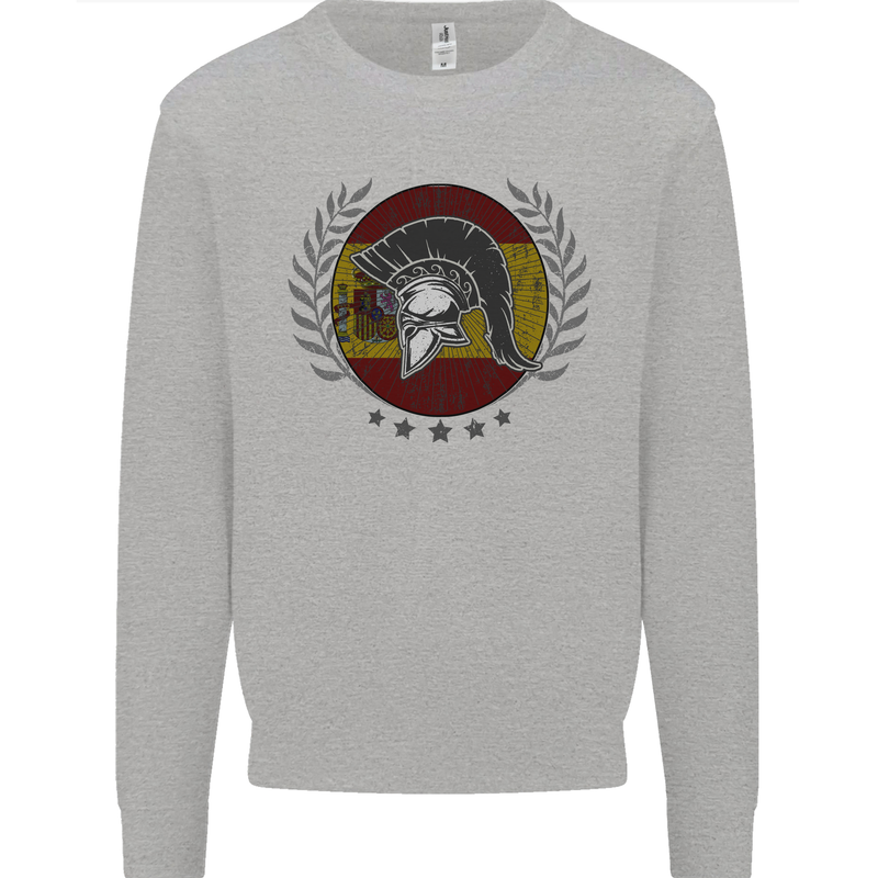 Spain Bodybuilding Flag Gym Training Spanish Mens Sweatshirt Jumper Sports Grey