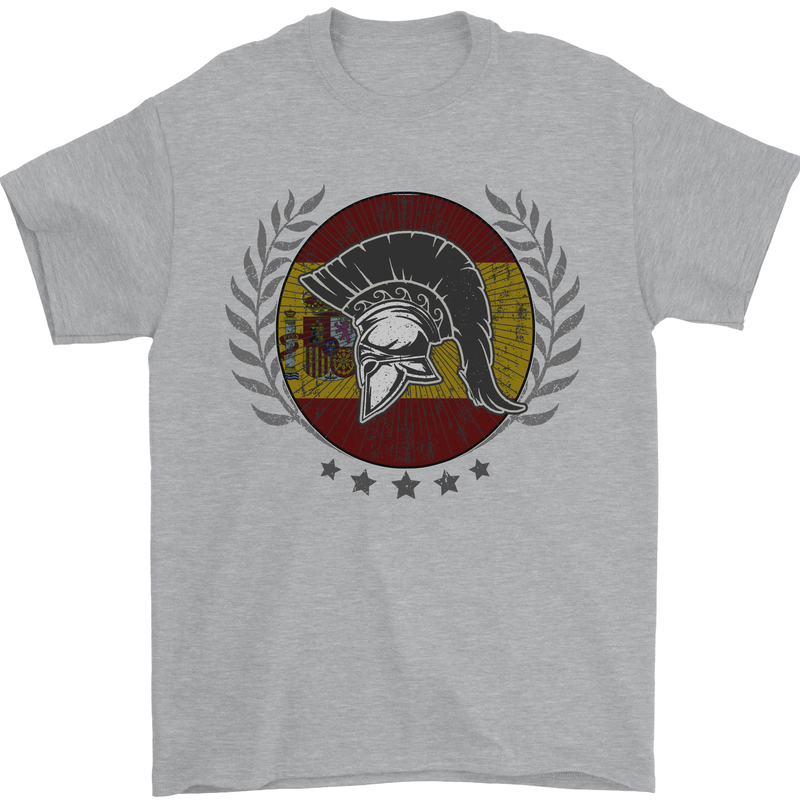 Spain Bodybuilding Flag Gym Training Spanish Mens T-Shirt 100% Cotton Sports Grey