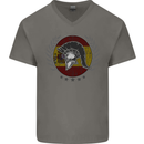 Spain Bodybuilding Flag Gym Training Spanish Mens V-Neck Cotton T-Shirt Charcoal