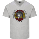 Spain Bodybuilding Flag Gym Training Spanish Mens V-Neck Cotton T-Shirt Sports Grey