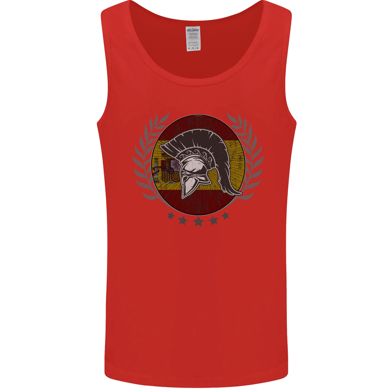 Spain Bodybuilding Flag Gym Training Spanish Mens Vest Tank Top Red