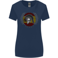Spain Bodybuilding Flag Gym Training Spanish Womens Wider Cut T-Shirt Navy Blue