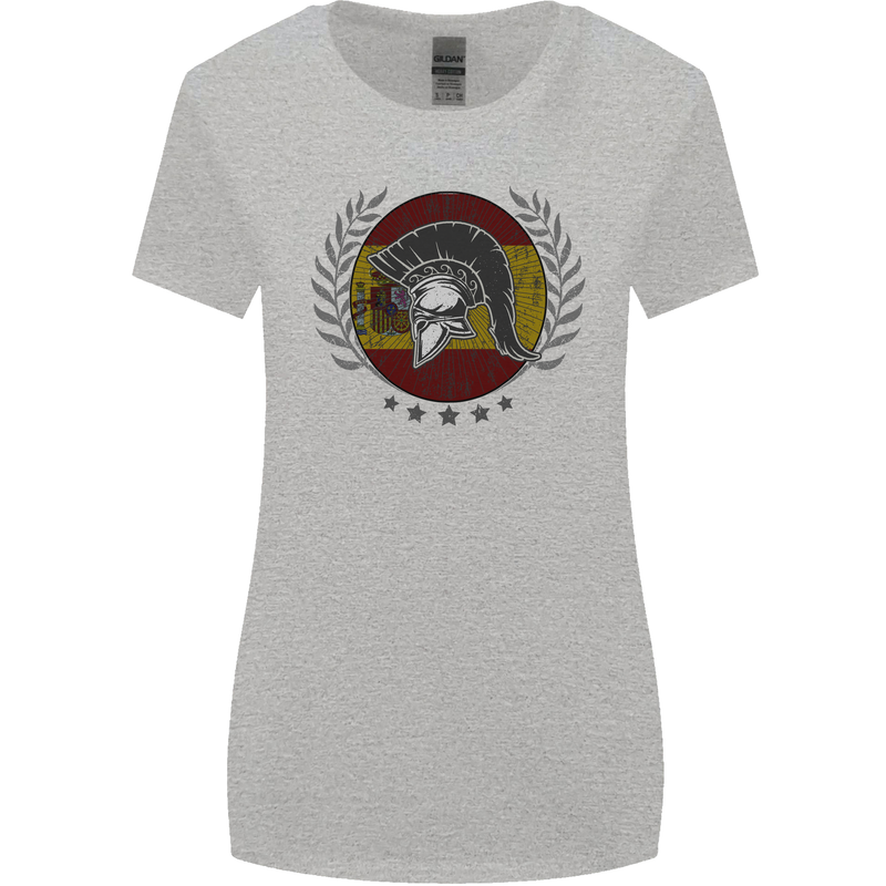 Spain Bodybuilding Flag Gym Training Spanish Womens Wider Cut T-Shirt Sports Grey