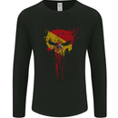 Spain Skull Gym Training Bodybuilding Mens Long Sleeve T-Shirt Black