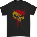 Spain Skull Gym Training Bodybuilding Mens T-Shirt 100% Cotton Black