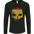 Spain Skull Spanish Gym Flag Biker Mens Long Sleeve T-Shirt Black