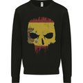 Spain Skull Spanish Gym Flag Biker Mens Sweatshirt Jumper Black