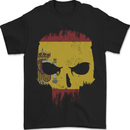 Spain Skull Spanish Gym Flag Biker Mens T-Shirt 100% Cotton Black