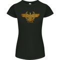 Sparta Eagle Gym Bodybuilding Training Womens Petite Cut T-Shirt Black
