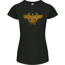 Sparta Eagle Gym Bodybuilding Training Womens Petite Cut T-Shirt Black