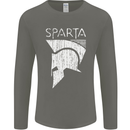 Sparta Helmet Bodybuilding Training Gym Mens Long Sleeve T-Shirt Charcoal