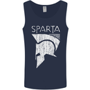 Sparta Helmet Bodybuilding Training Gym Mens Vest Tank Top Navy Blue