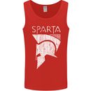 Sparta Helmet Bodybuilding Training Gym Mens Vest Tank Top Red