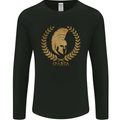 Sparta Helmet Gym Bodybuilding Training Weights Mens Long Sleeve T-Shirt Black