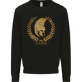 Sparta Helmet Gym Bodybuilding Training Weights Mens Sweatshirt Jumper Black