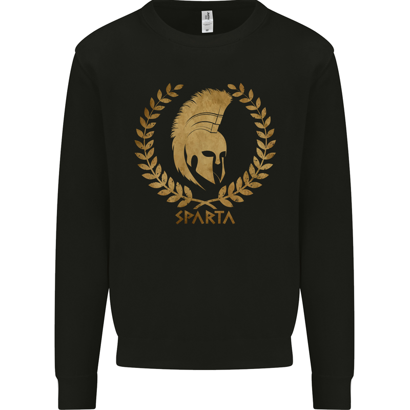 Sparta Helmet Gym Bodybuilding Training Weights Mens Sweatshirt Jumper Black