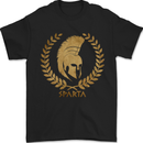 Sparta Helmet Gym Bodybuilding Training Weights Mens T-Shirt 100% Cotton Black