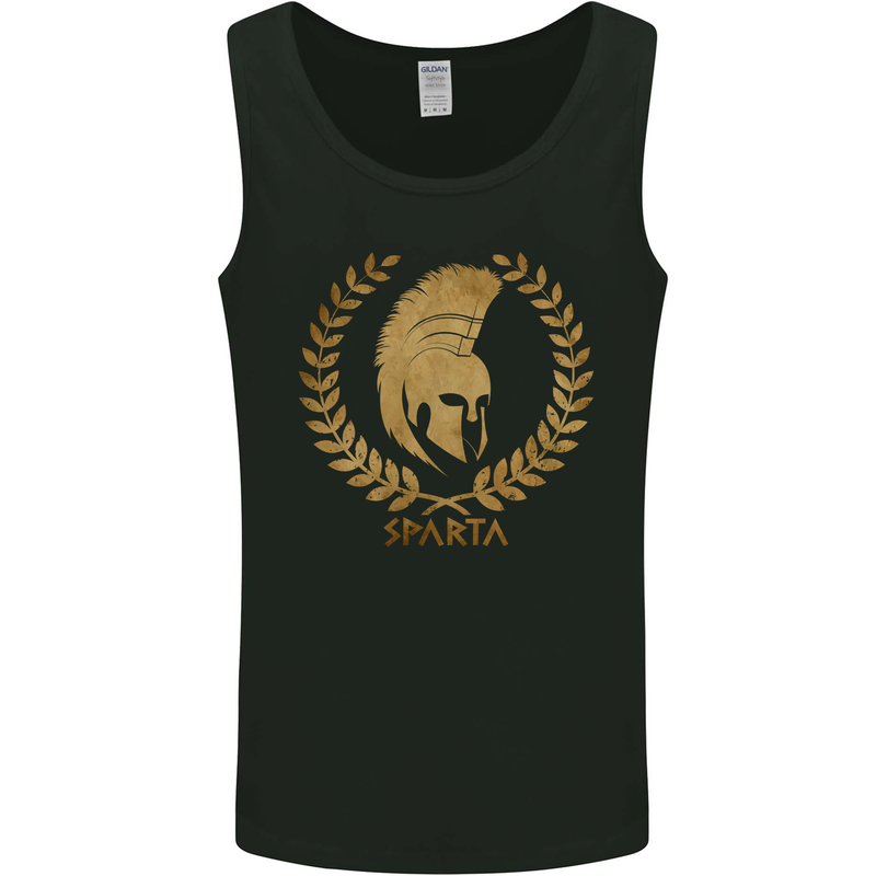 Sparta Helmet Gym Bodybuilding Training Weights Mens Vest Tank Top Black