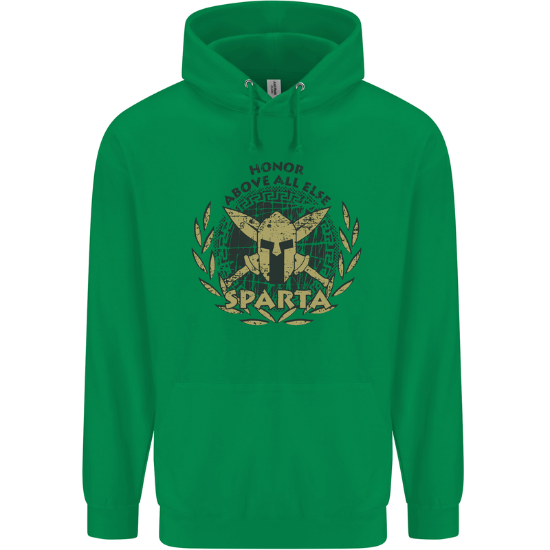 Sparta Honor Above all Else Gym Bodybuilding Mens 80% Cotton Hoodie Irish Green