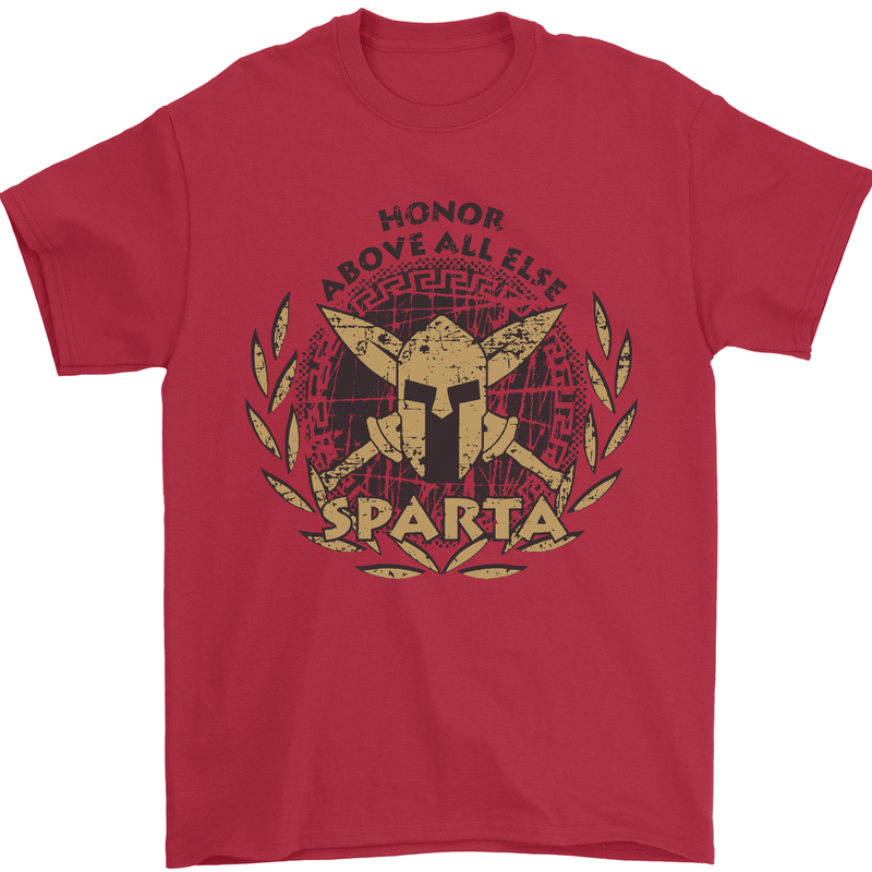 Sparta Honor Above all Else Gym Bodybuilding Mens T-Shirt 100% Cotton Red