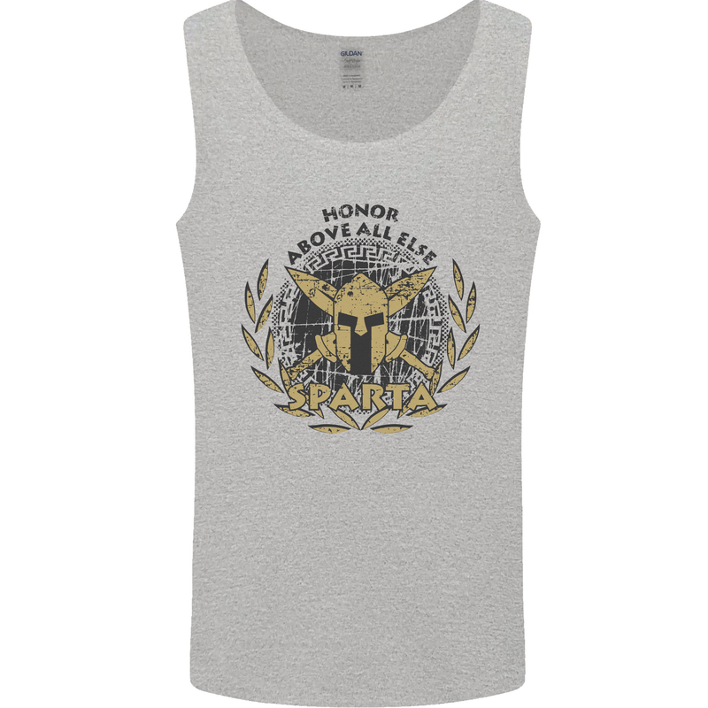 Sparta Honor Above all Else Gym Bodybuilding Mens Vest Tank Top Sports Grey