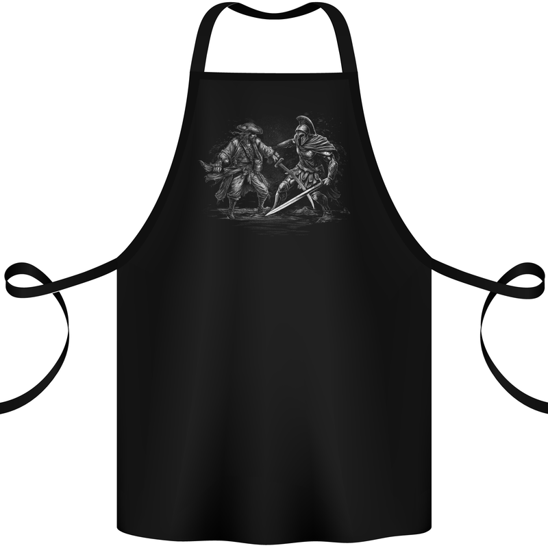 Spartan vs Pirate Warrior Gym MMA Roman Cotton Apron 100% Organic Black