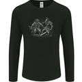 Spartan vs Pirate Warrior Gym MMA Roman Mens Long Sleeve T-Shirt Black