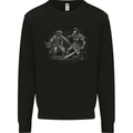 Spartan vs Pirate Warrior Gym MMA Roman Mens Sweatshirt Jumper Black