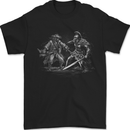 Spartan vs Pirate Warrior Gym MMA Roman Mens T-Shirt 100% Cotton Black