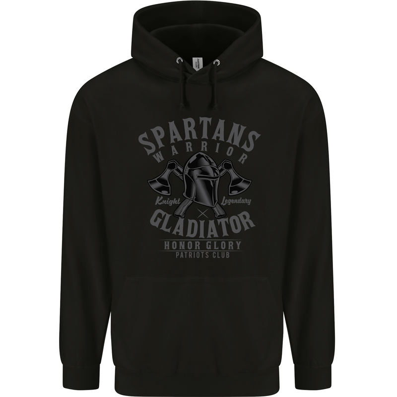 Spartans Warrior Legendary Gladiator Mens 80% Cotton Hoodie Black