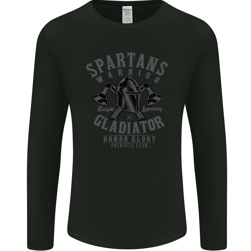 Spartans Warrior Legendary Gladiator Mens Long Sleeve T-Shirt Black