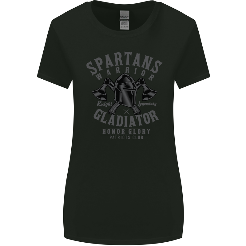 Spartans Warrior Legendary Gladiator Womens Wider Cut T-Shirt Black