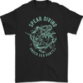 Spear Diving Under Sea Hunter Scuba Diver Mens Gildan Cotton T-Shirt Black