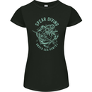 Spear Diving Under Sea Hunter Scuba Diver Womens Petite Cut T-Shirt Black