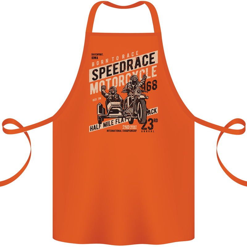 Speedrace Motorcycle Side Car Motorbike Cotton Apron 100% Organic Orange