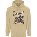 Speedrace Motorcycle Side Car Motorbike Mens 80% Cotton Hoodie Sand