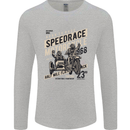 Speedrace Motorcycle Side Car Motorbike Mens Long Sleeve T-Shirt Sports Grey