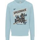 Speedrace Motorcycle Side Car Motorbike Mens Sweatshirt Jumper Light Blue