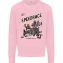 Speedrace Motorcycle Side Car Motorbike Mens Sweatshirt Jumper Light Pink