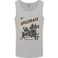 Speedrace Motorcycle Side Car Motorbike Mens Vest Tank Top Sports Grey