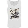 Speedrace Motorcycle Side Car Motorbike Mens Vest Tank Top White