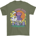 Spookolotl Funny Halloween Axolotl Grim Reaper Mens T-Shirt 100% Cotton Military Green