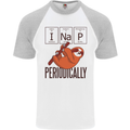 I Nap Funny Periodic Table Sloth Geek Sleep Mens S/S Baseball T-Shirt White/Sports Grey